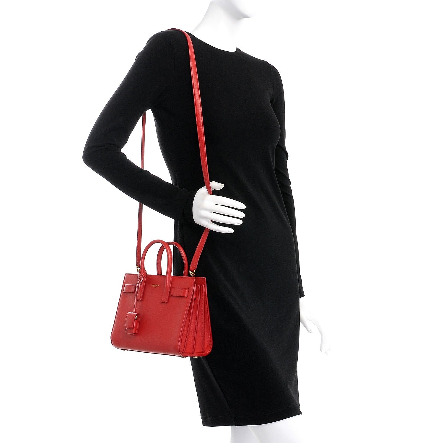 Saint Laurent Calfskin Nano Sac De Jour Lipstick Red 2 of 8