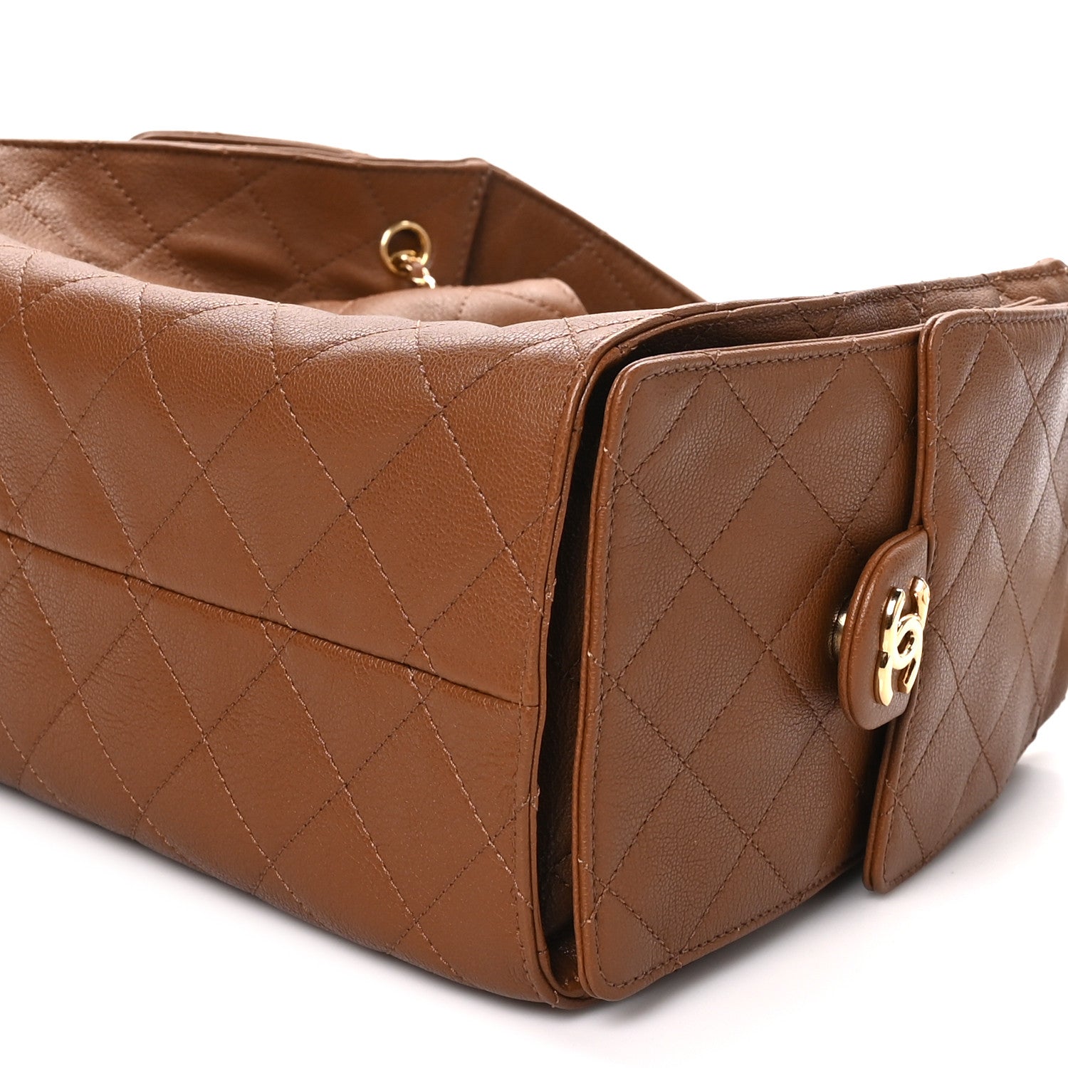 Chanel Goatskin Quilted Small Chanel 25 Handbag Camel 10 of 11