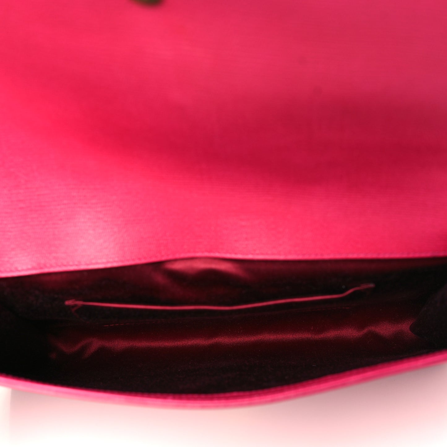 Textured Calfskin Classic Y Ligne Clutch Fuchsia