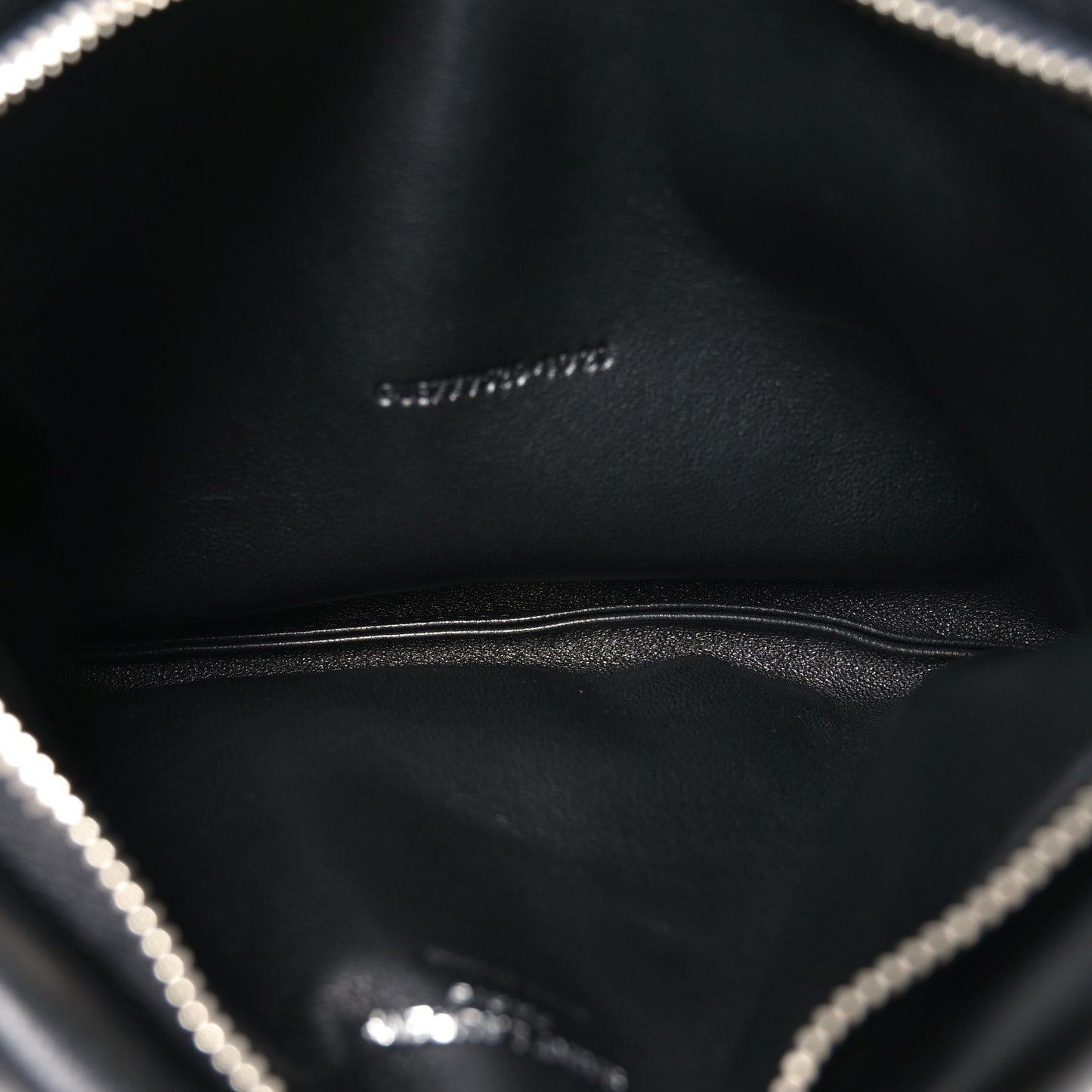 Lambskin Small Puffy Pouch Black