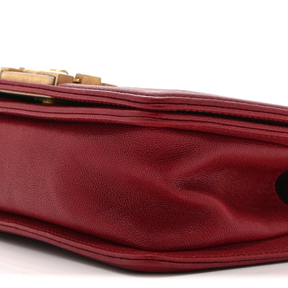 Chanel Caviar Chevron Quilted Small Boy Flap Dark Red 10 of 10