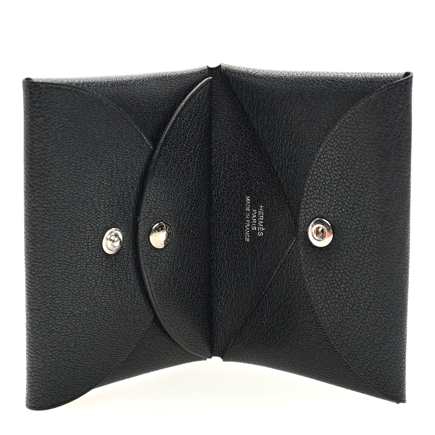Hermes Chevre Mysore Calvi Duo Card Case Black 5 of 7