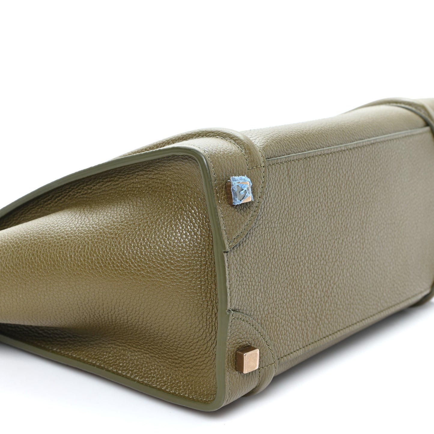 Drummed Calfskin Micro Luggage Dark Olive