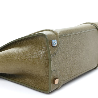 Celine Drummed Calfskin Micro Luggage Dark Olive 9 of 10
