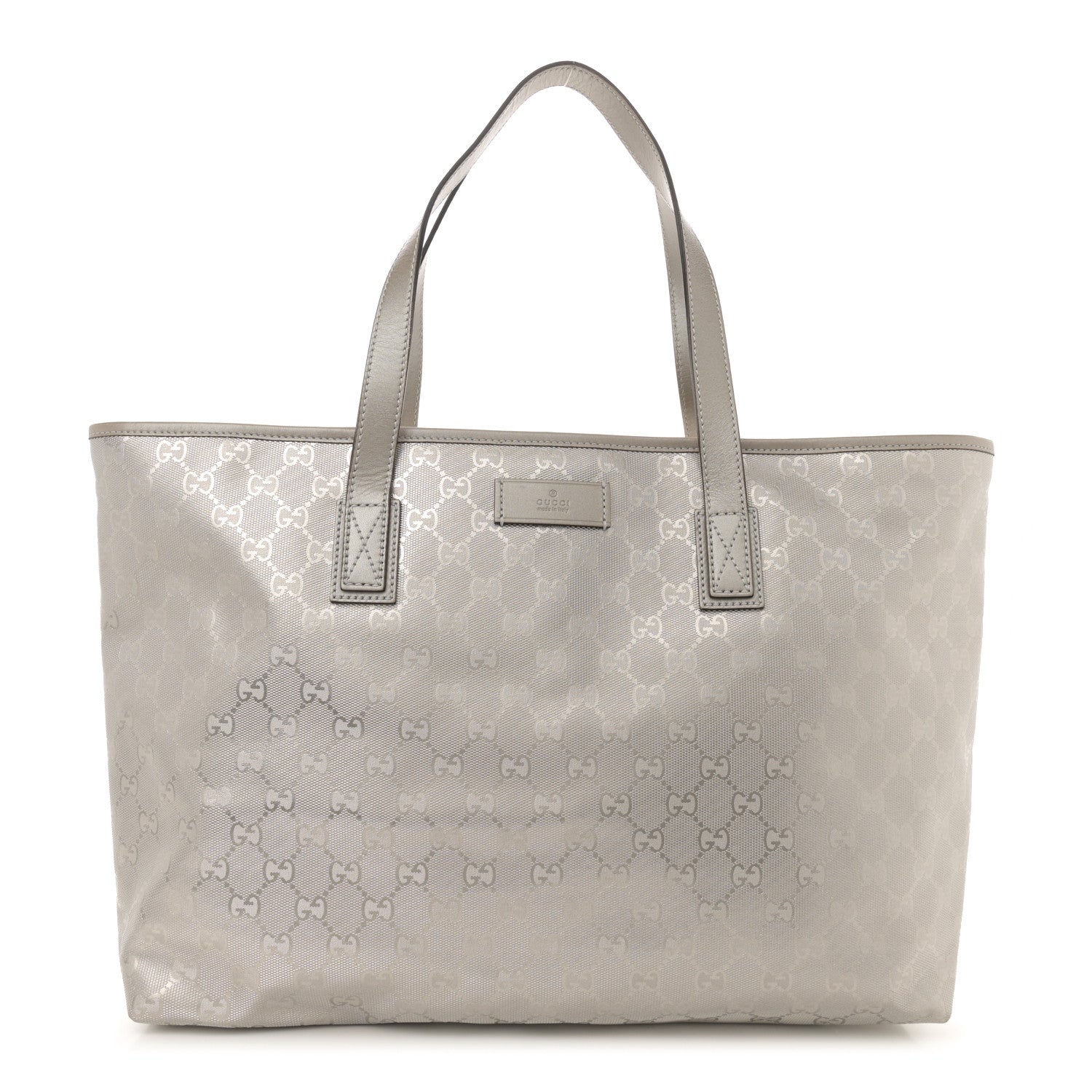 Gucci Imprime Monogram Medium Zippered Shopping Tote Silver 1 of 11