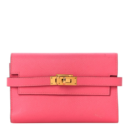 Hermes Epsom Medium Kelly Wallet Rose Extreme 1 of 12