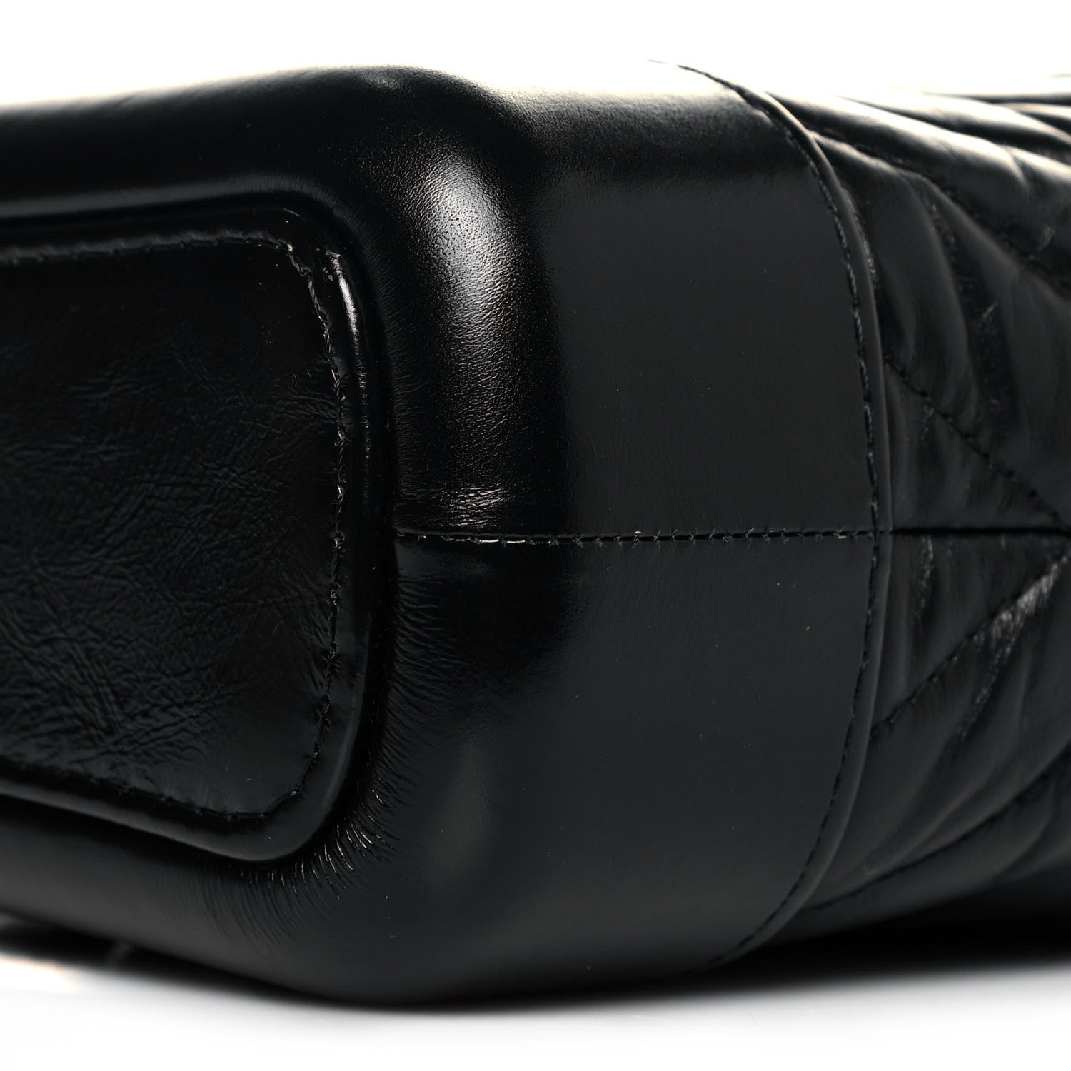 Chanel Aged Calfskin Chevron Quilted Small Gabrielle Hobo Black 10 of 10