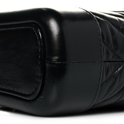 Chanel Aged Calfskin Chevron Quilted Small Gabrielle Hobo Black 10 of 10