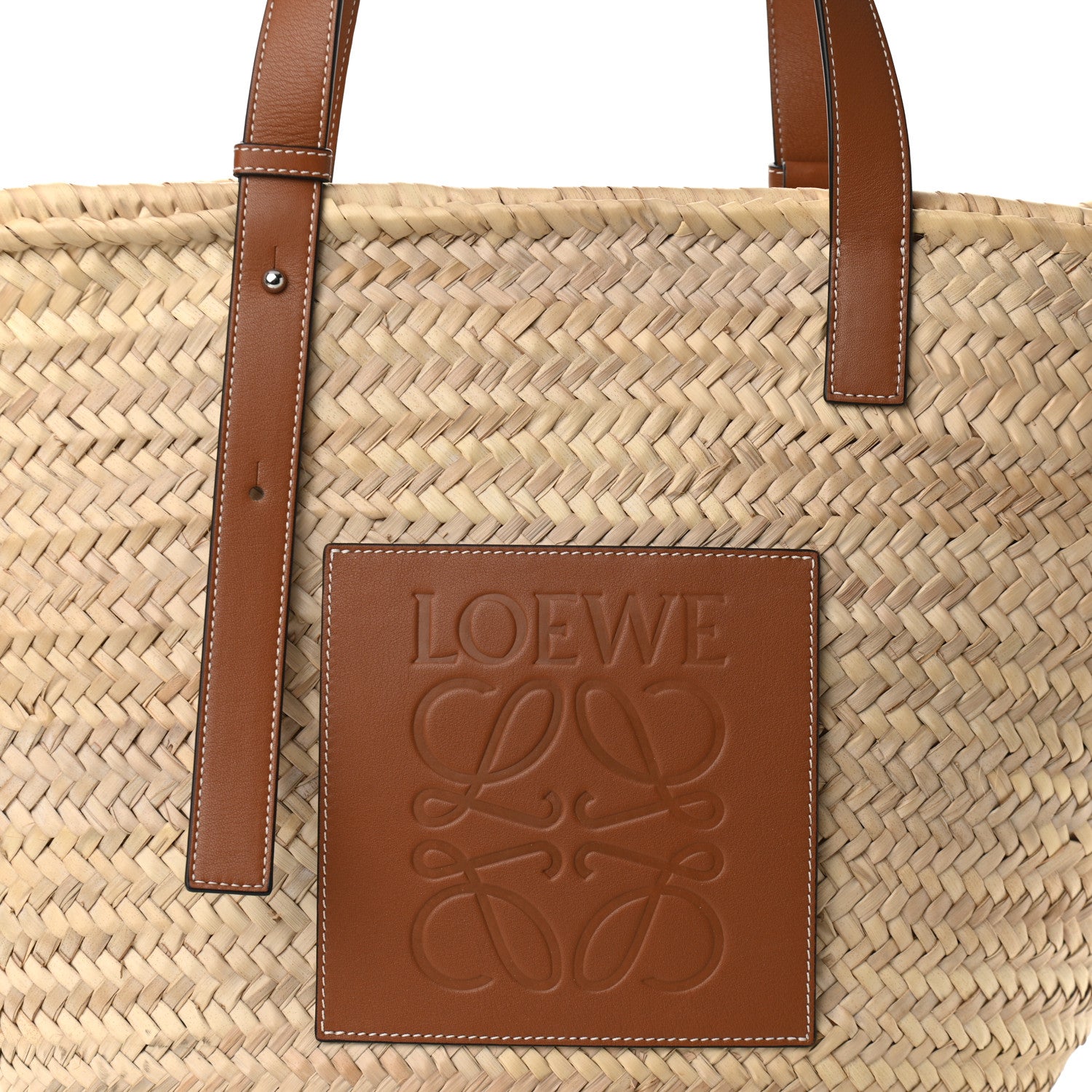 Loewe Raffia Large Basket Tote Bag Natural Tan 7 of 9