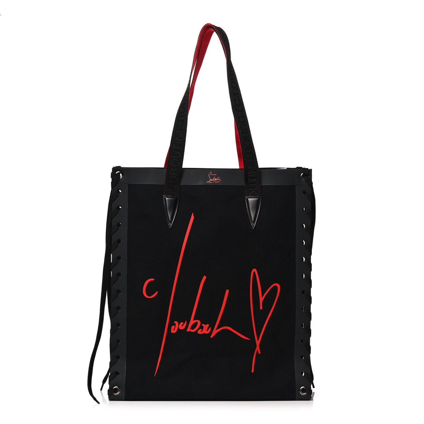 Braided Canvas Small Cabalace Shopper Tote Black