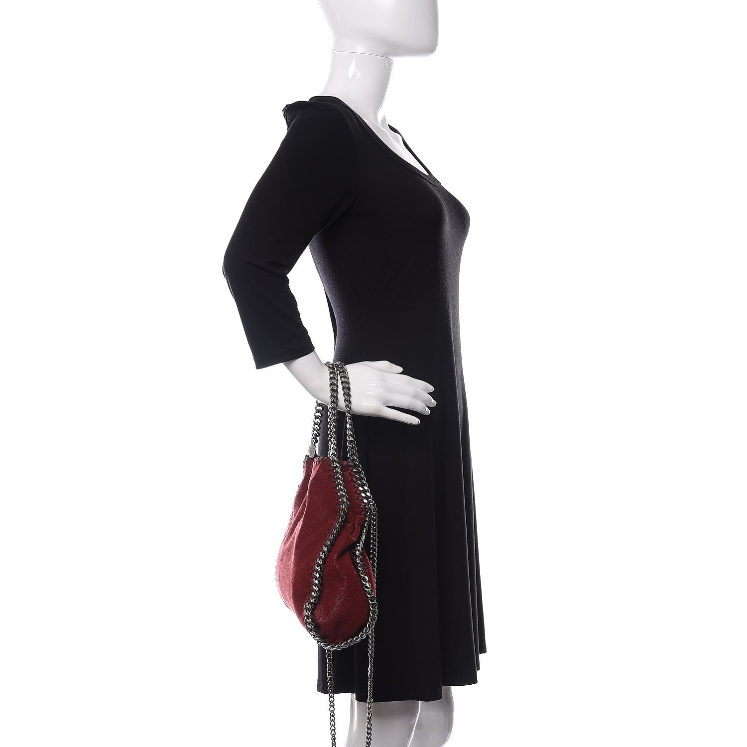 Stella McCartney Shaggy Deer Mini Falabella Fold Over Tote Ruby 3 of 13