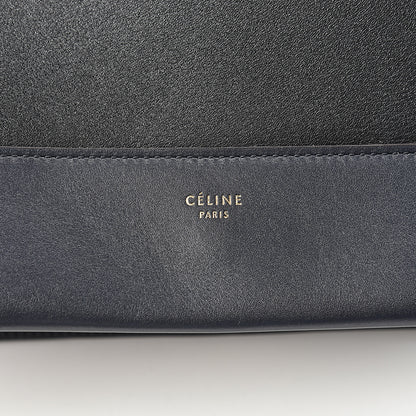 Celine Shiny Smooth Calfskin Medium Frame Shoulder Bag Black Navy 6 of 14