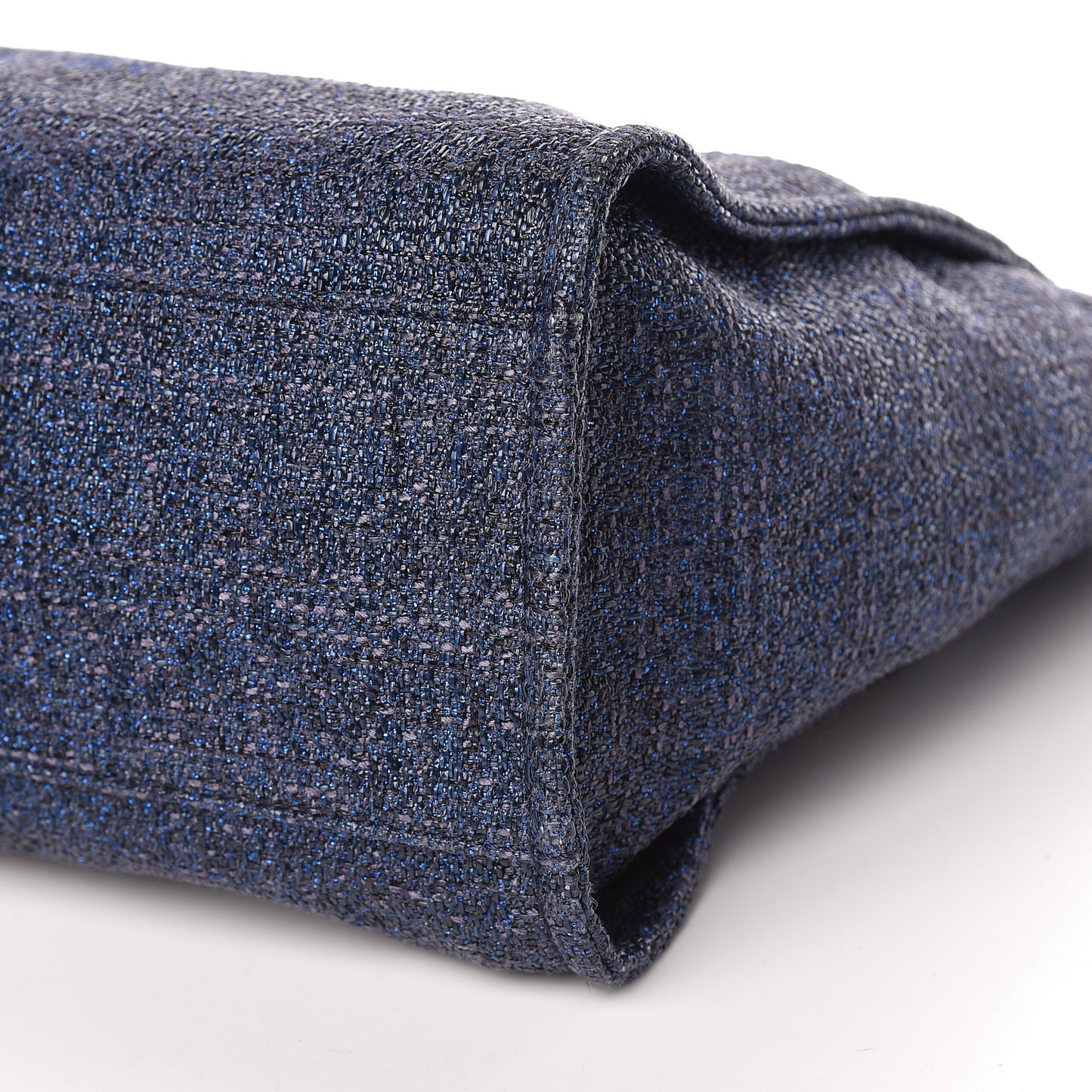 Lurex Canvas Large Deauville Tote Navy Blue