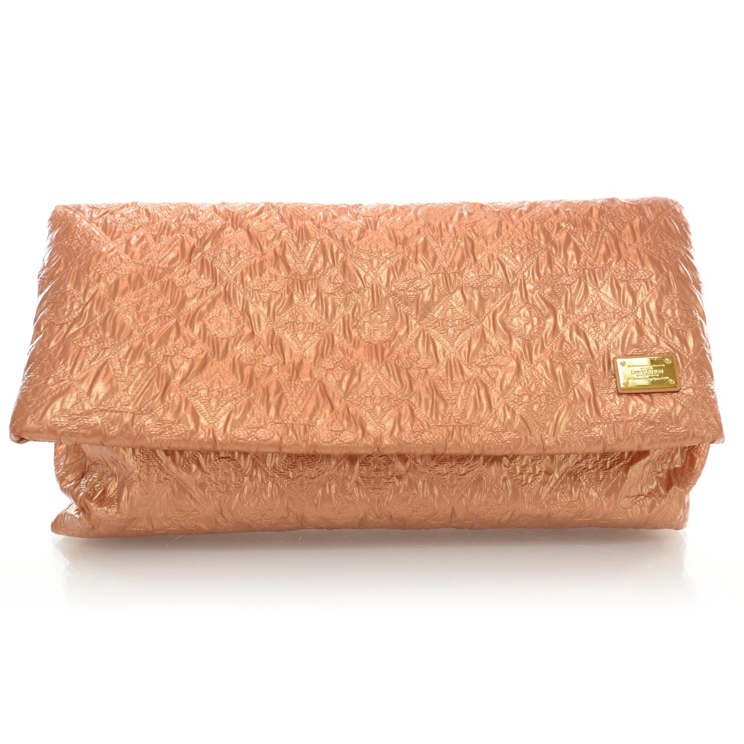 Louis Vuitton Jacquard Quilted Monogram Limelight Clutch GM Rose Gold 1 of 9