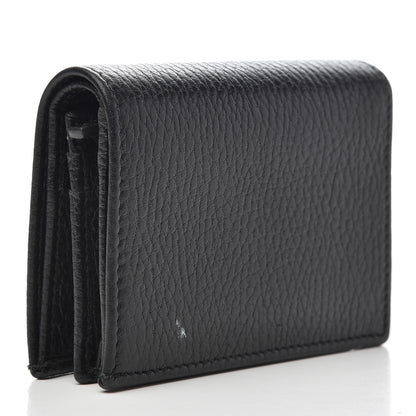Gucci Pebbled Calfskin Butterfly Card Case Black 3 of 11