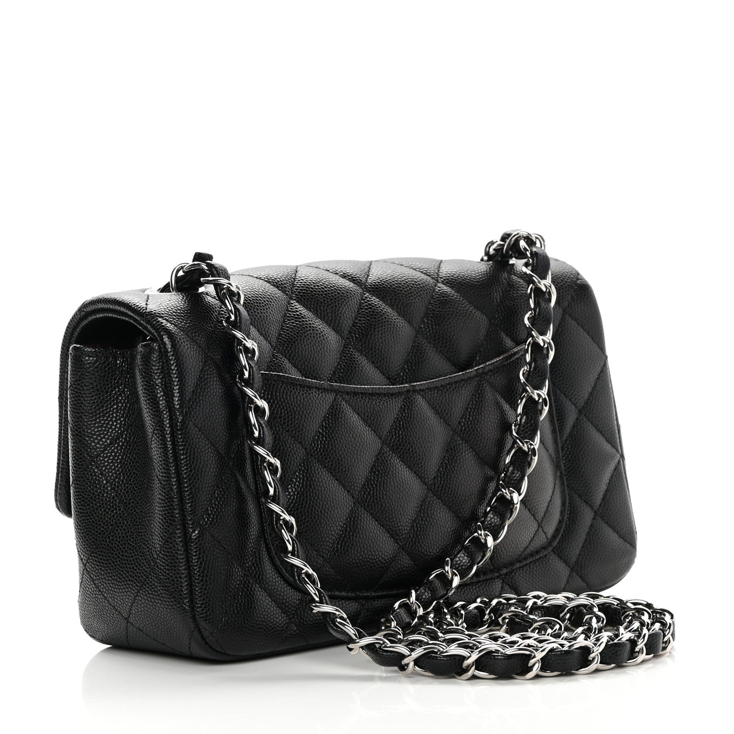 Caviar Quilted Mini Rectangular Flap Black