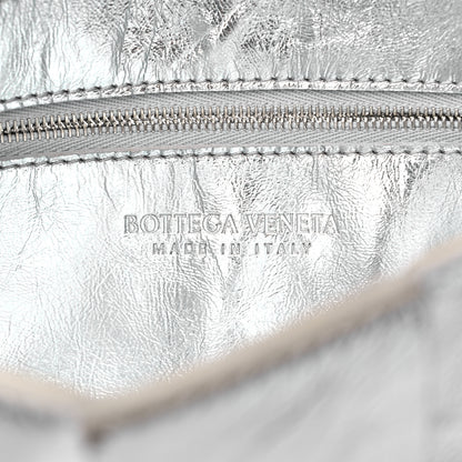 Bottega Veneta Metallic Lambskin Maxi Intrecciato Cassette Crossbody Bag Silver 6 of 9