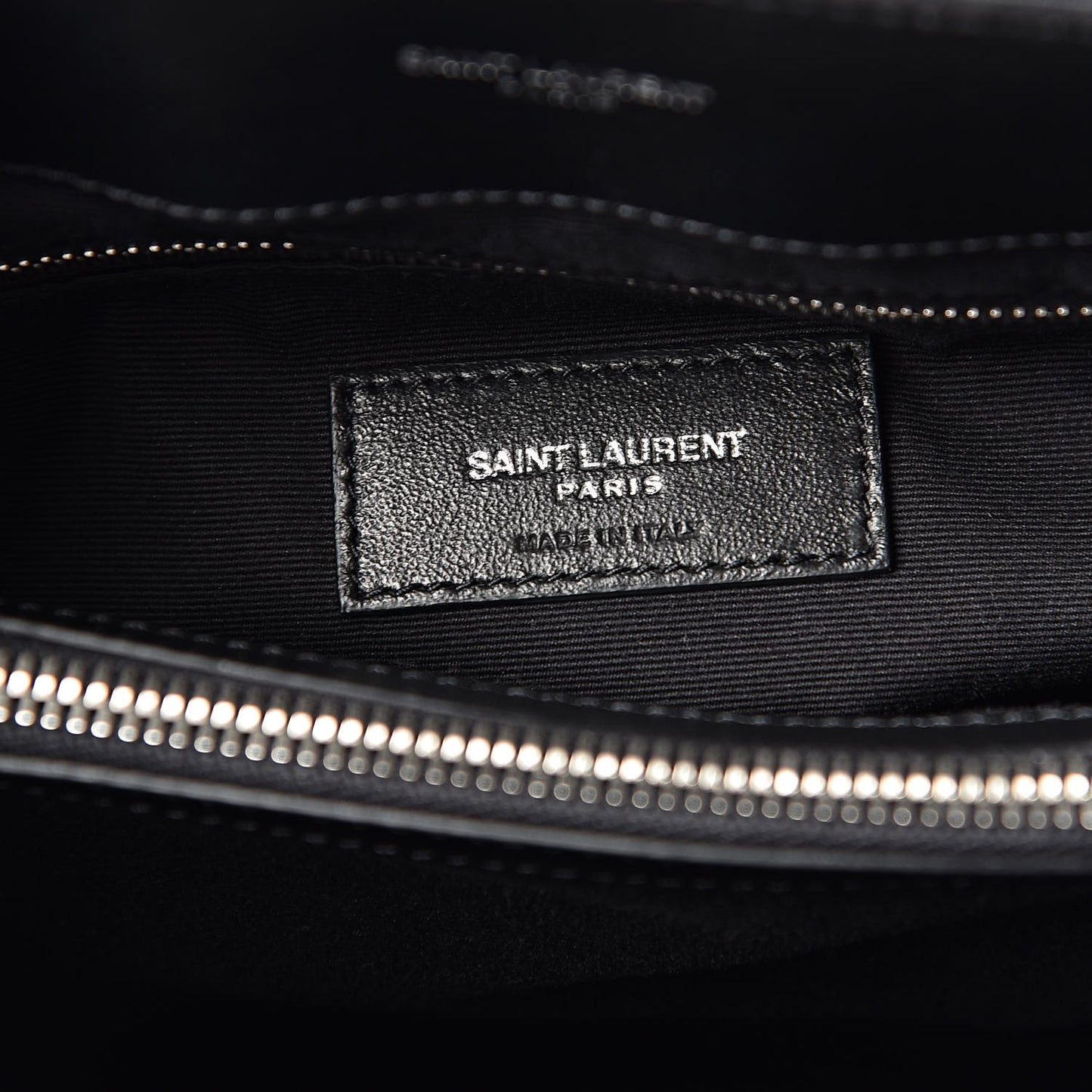 Calfskin Y Quilted Monogram Medium Loulou Chain Satchel Black