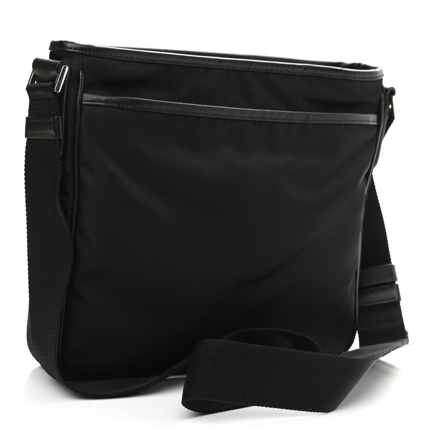Prada Tessuto Nylon Saffiano Flat Messenger Bag Black 3 of 10