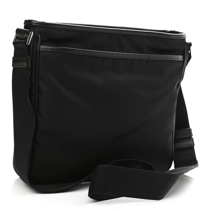 Prada Tessuto Nylon Saffiano Flat Messenger Bag Black 3 of 10