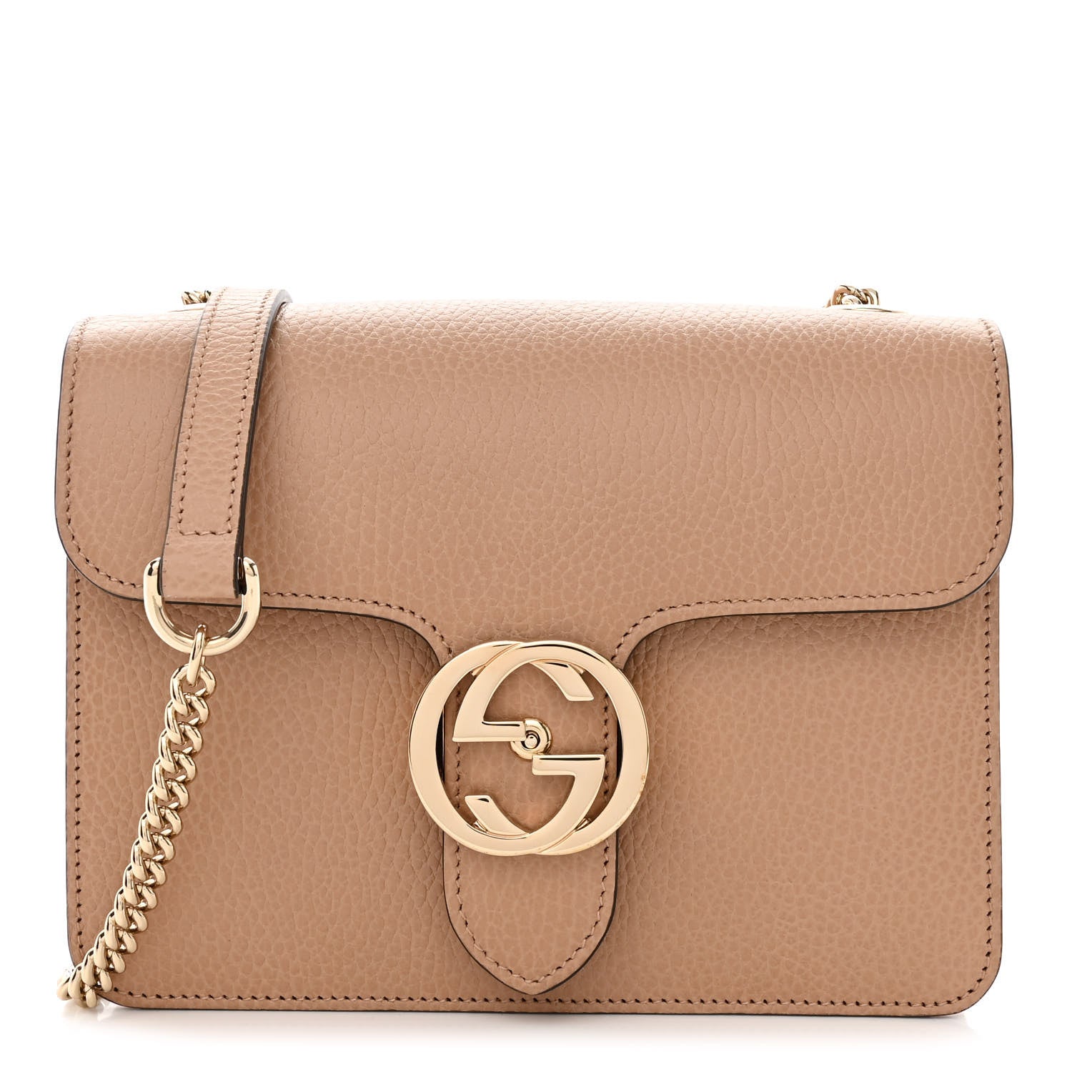 Gucci Dollar Calfskin Small Interlocking G Shoulder Bag Camelia 1 of 11