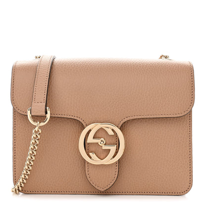 Gucci Dollar Calfskin Small Interlocking G Shoulder Bag Camelia 1 of 11