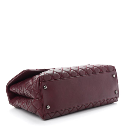 Chanel Caviar Quilted Medium Coco Handle Flap Burgundy 4 of 9