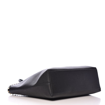 Valentino Garavani Grained Calfskin Rockstud Shoulder Tote Black 4 of 14