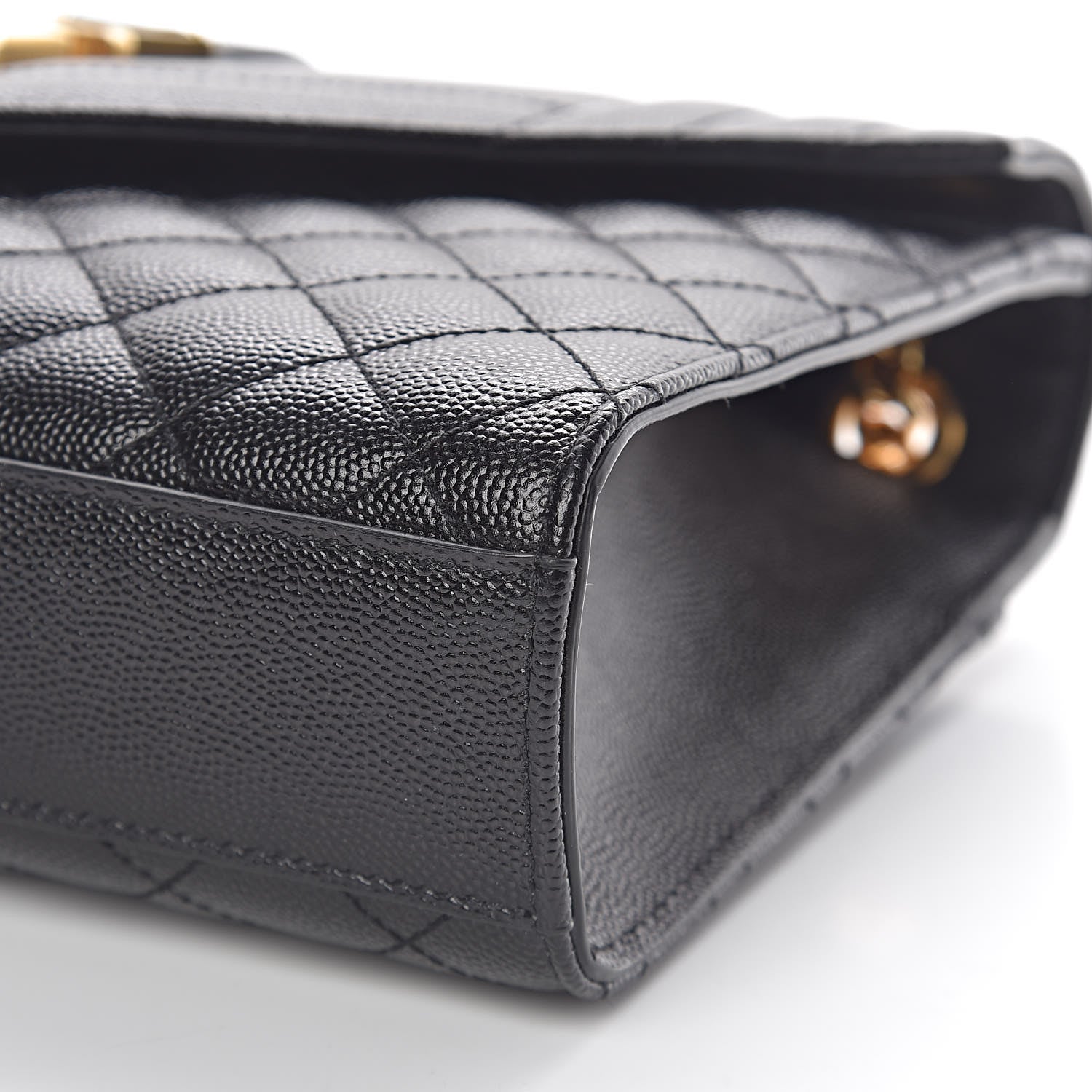Saint Laurent Grain De Poudre Textured Mixed Matelasse Triquilt Medium Monogram Satchel Black 9 of 10