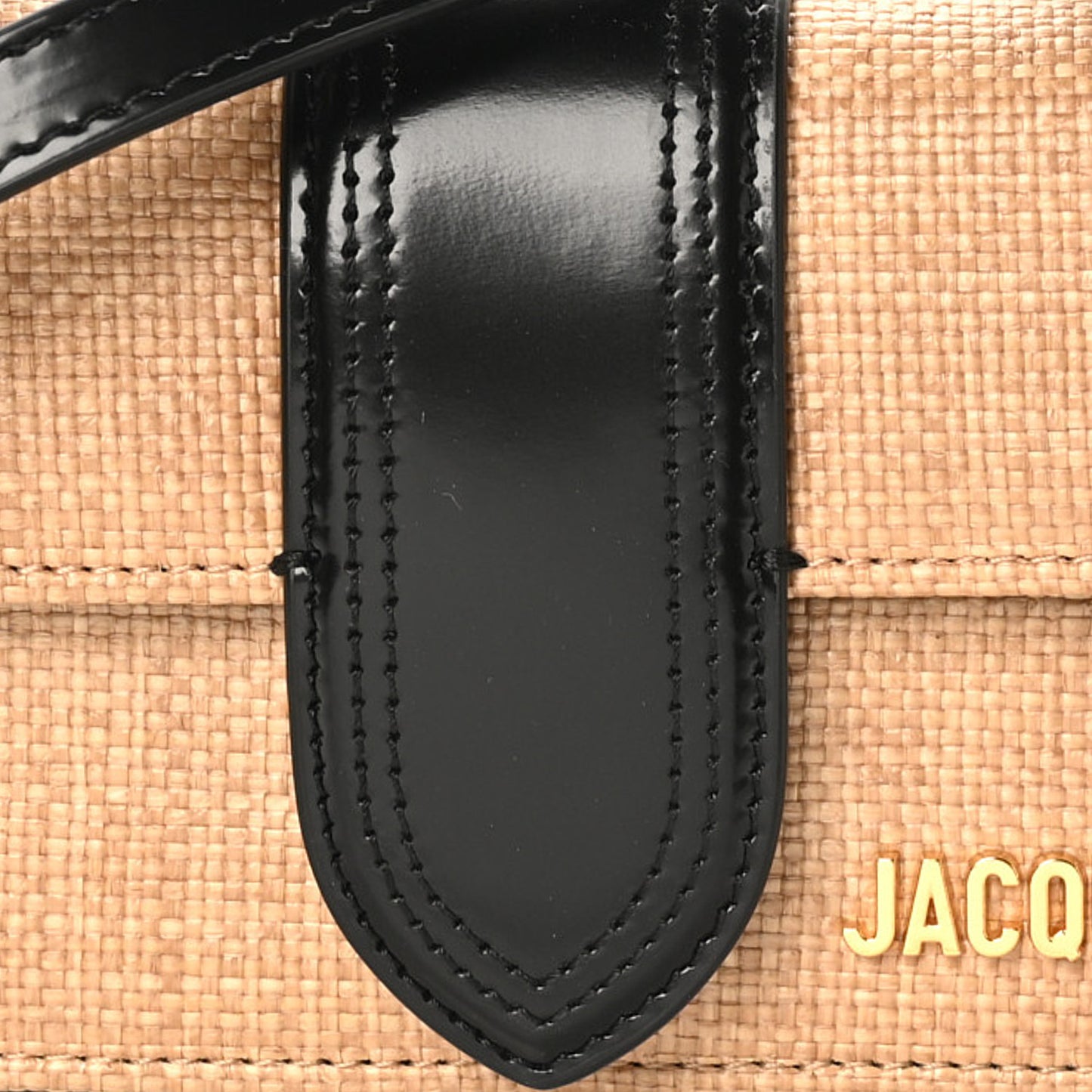 Raffia Smooth Calfskin Le Bambino Ivory Black