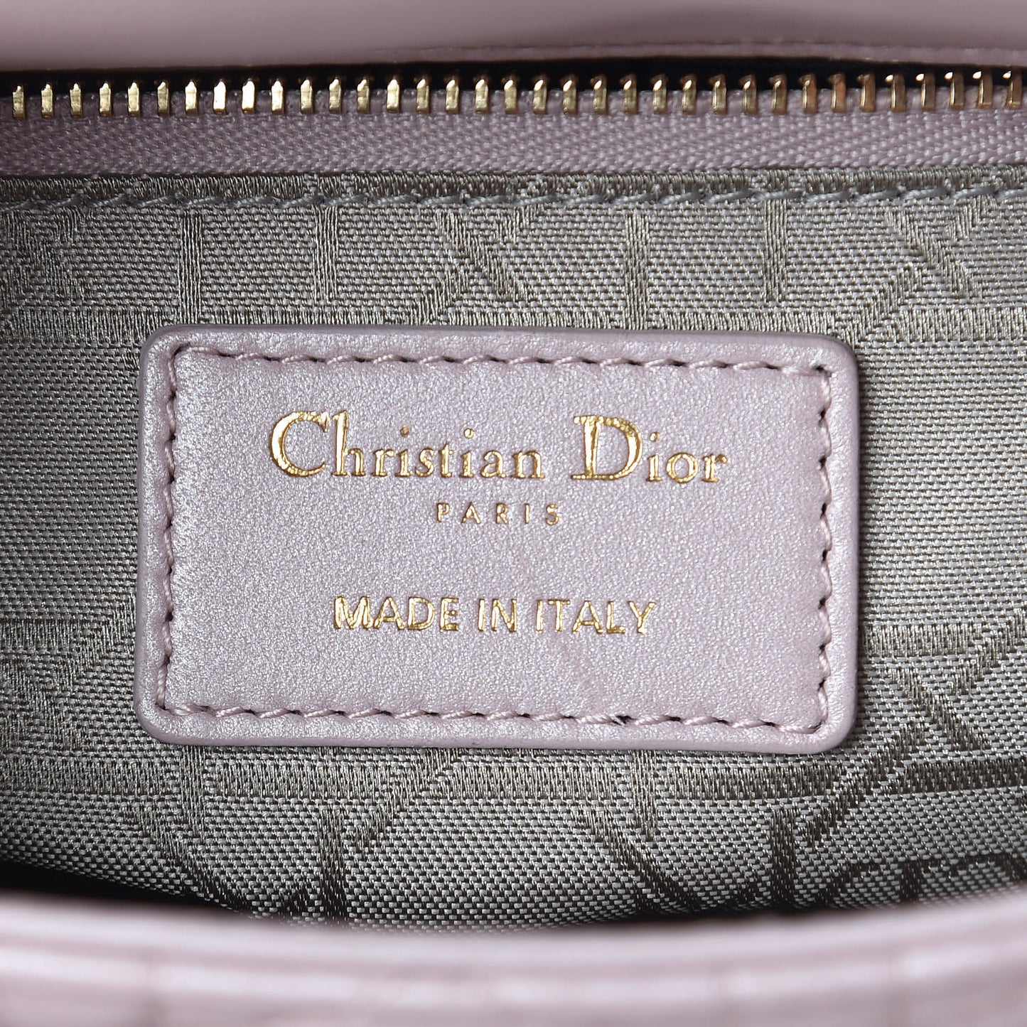 Metallic Lambskin Cannage Mini Lady Dior Lotus