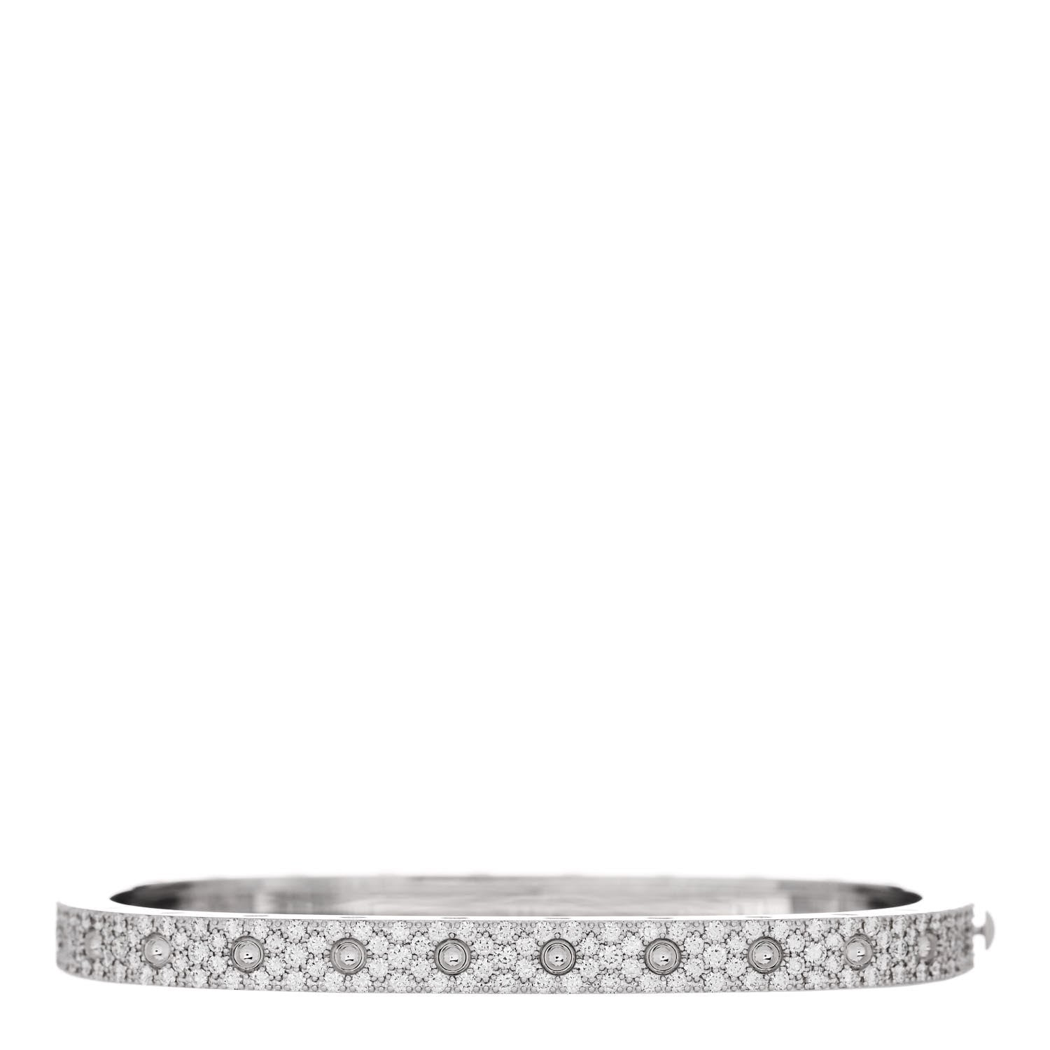 Roberto Coin 18K White Gold Diamond Pois Moi Single Row Pave Bracelet 1 of 3