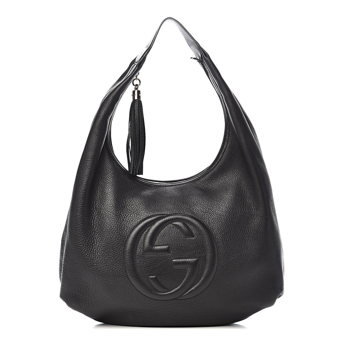 Pebbled Calfskin Soho Hobo Black