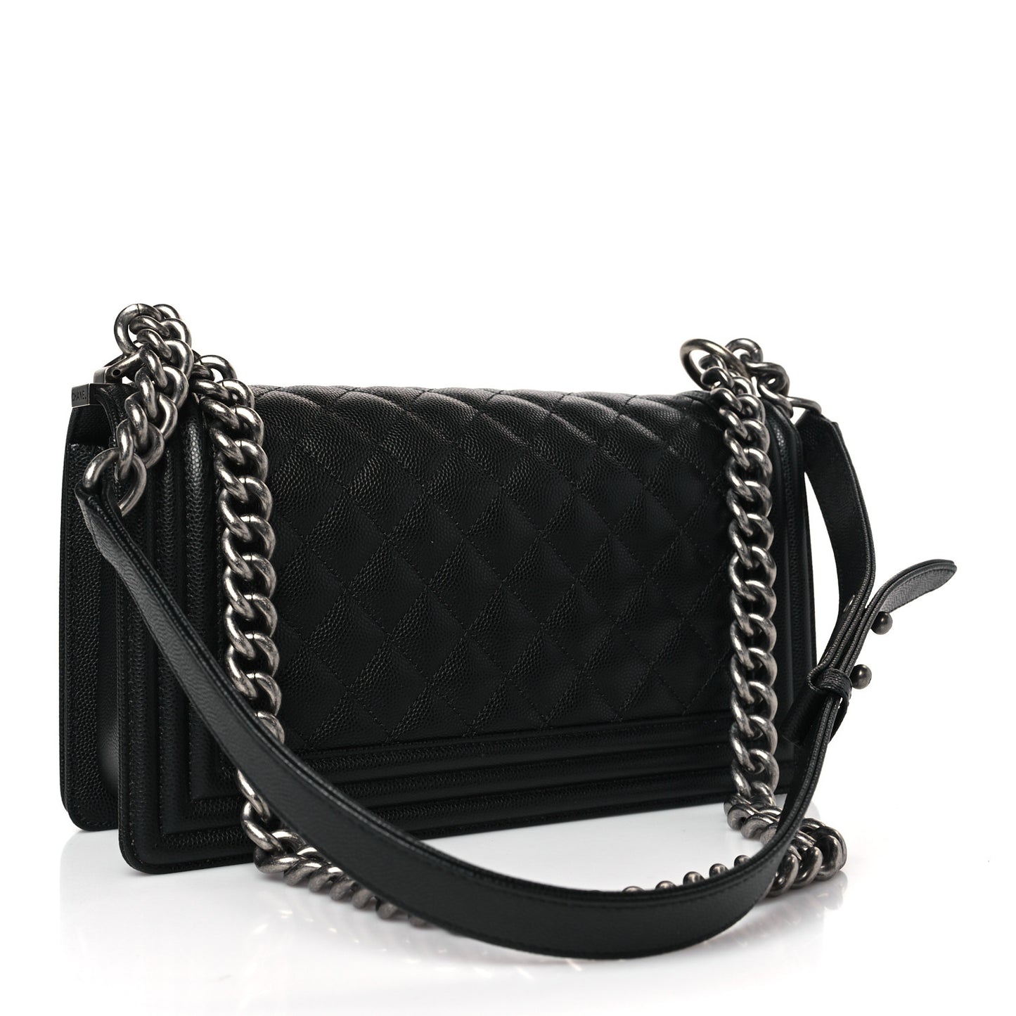 Caviar Quilted Medium Boy Flap Black