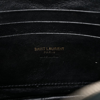 Saint Laurent Grain De Poudre Matelasse Monogram Mini Lou Camera Bag New Vert Fonce 6 of 12