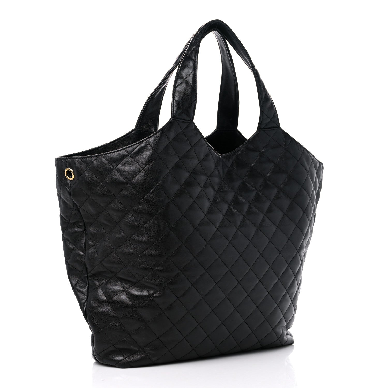 Saint Laurent Lambskin Quilted Maxi Icare Shopping Tote Black 4 of 13