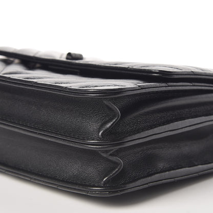 Chanel Aged Calfskin Chevron Quilted Reissue 2.55 Square Wallet On Chain WOC So Black 6 of 10