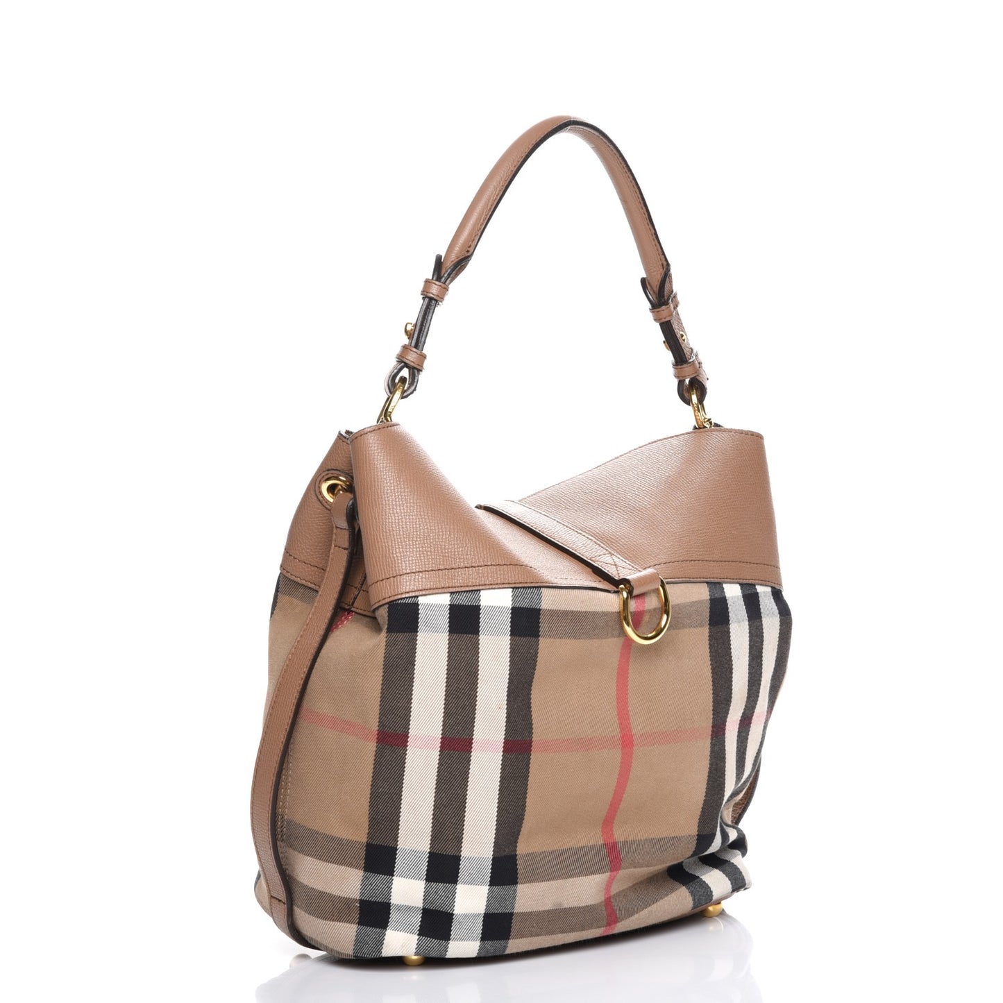 Grainy Calfskin House Check Medium Sycamore Dark Sand