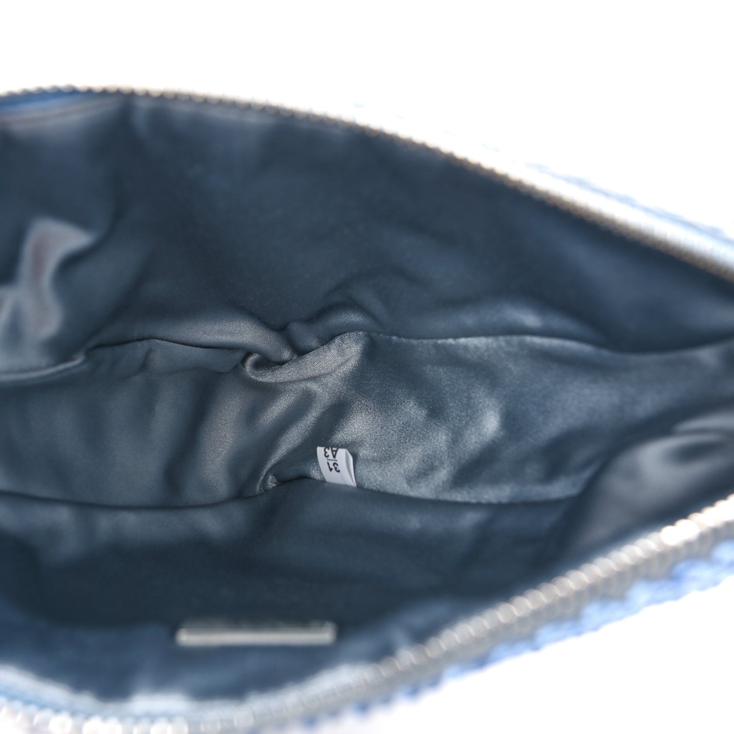Satin Crystal Triangle Pouch Celeste