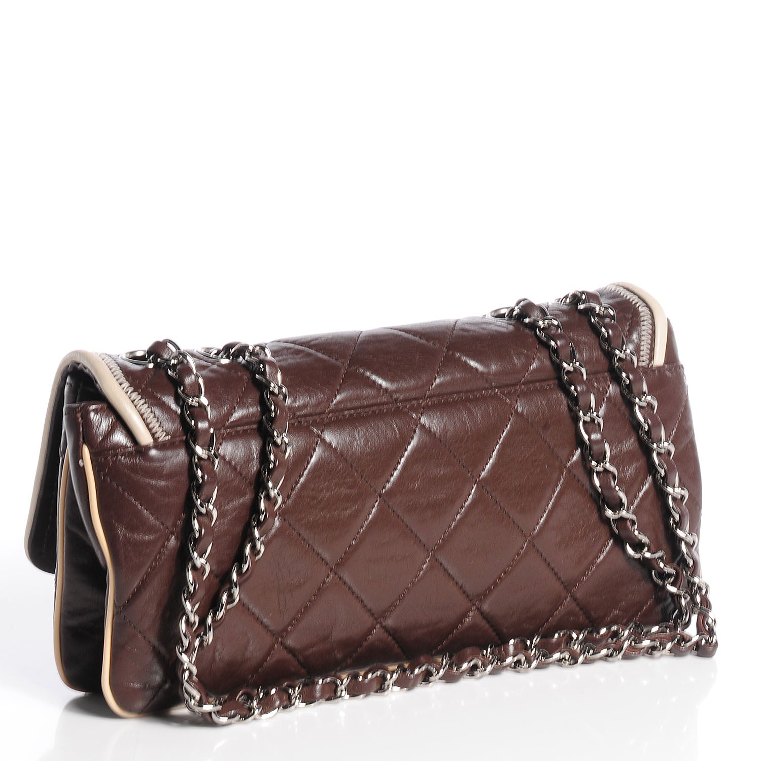 Chanel Lambskin East West Mademoiselle Flap Brown 3 of 7