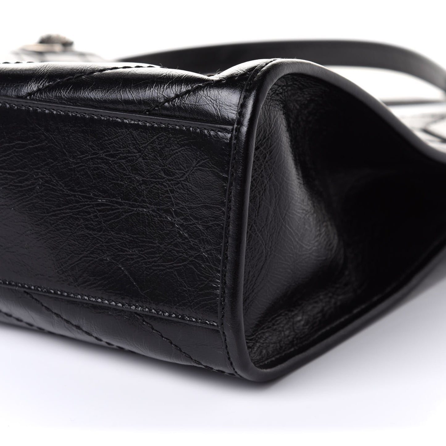 Crinkled Calfskin Matelasse Monogram Niki Shoulder Bag Black