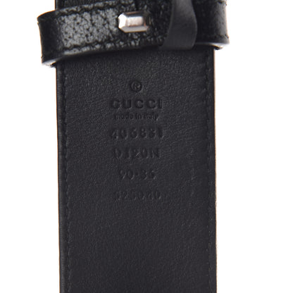 Gucci Textured Dollar Calfskin Nickel Double G 40mm Belt 90 36 Black 4 of 6