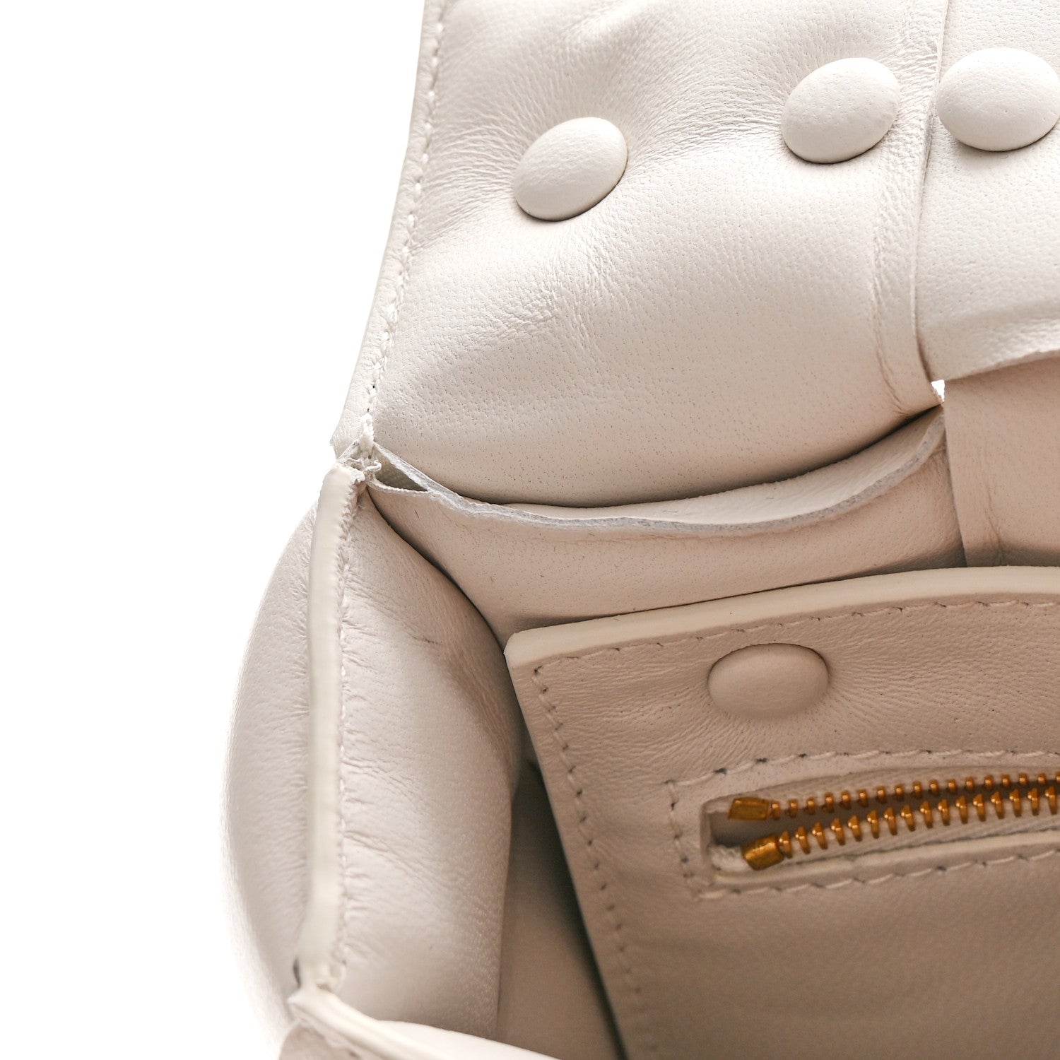 Bottega Veneta Lambskin Maxi Intreccio Padded Chain Cassette Crossbody Bag White 10 of 13