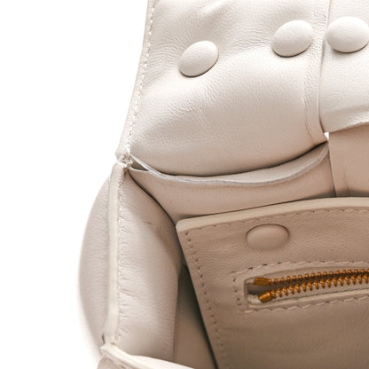 Bottega Veneta Lambskin Maxi Intreccio Padded Chain Cassette Crossbody Bag White 10 of 13