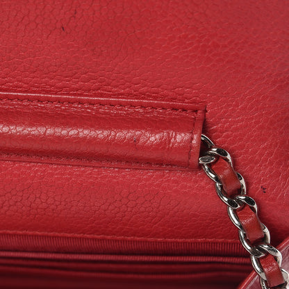 Chanel Caviar Quilted Wallet on Chain WOC Red 13 of 18