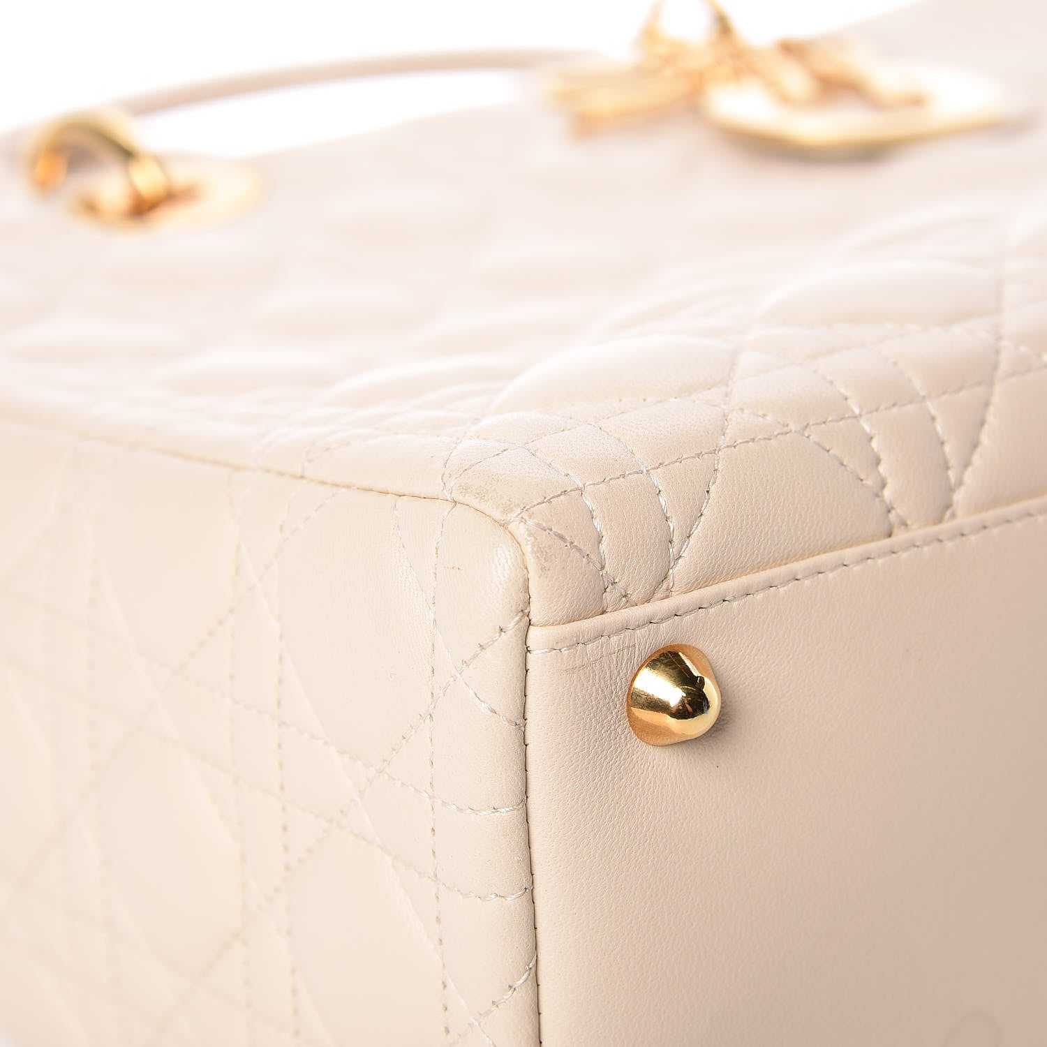 Christian Dior Lambskin Cannage Large Lady Dior Light Beige 13 of 20