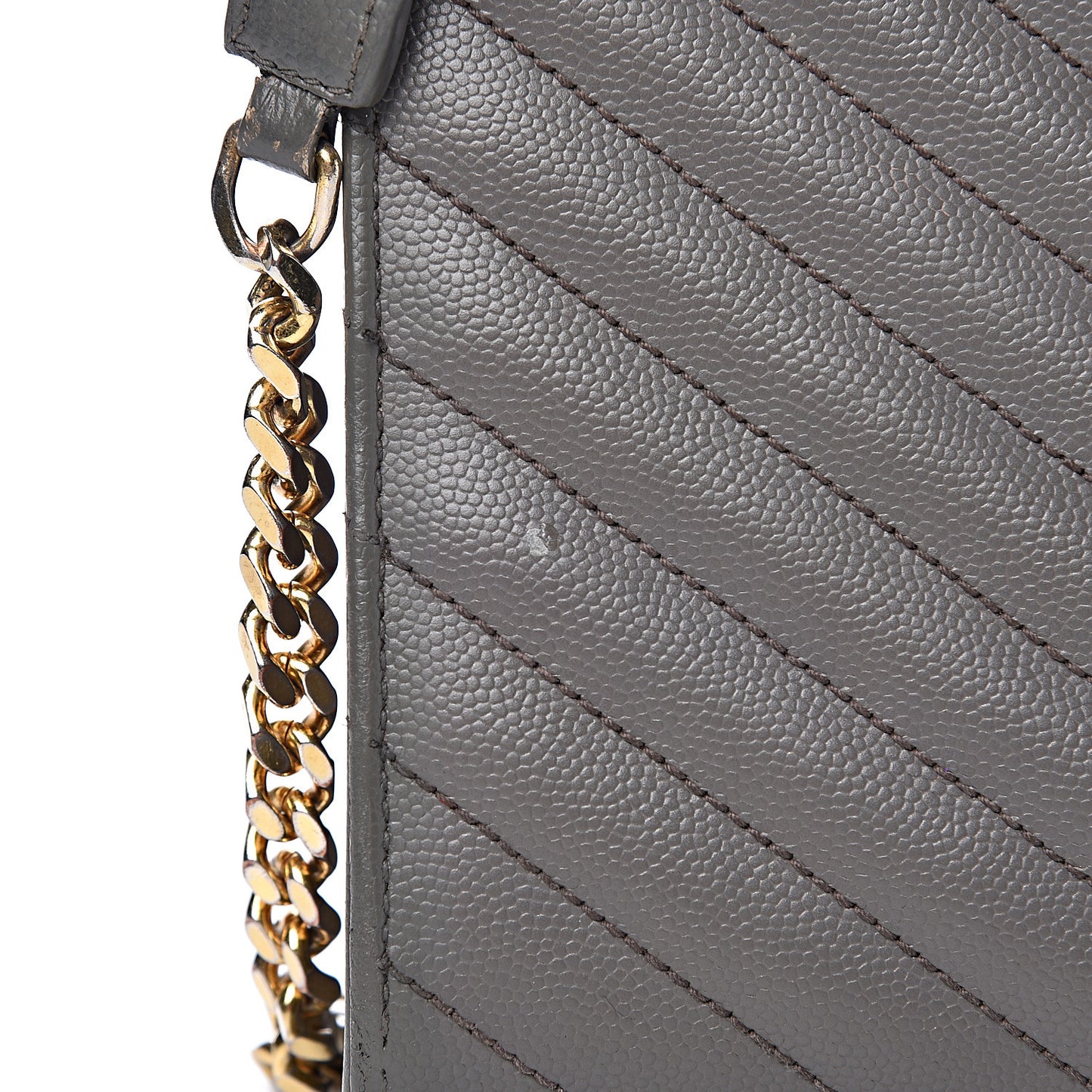 Grain De Poudre Matelasse Chevron Large Monogram Satchel Earth