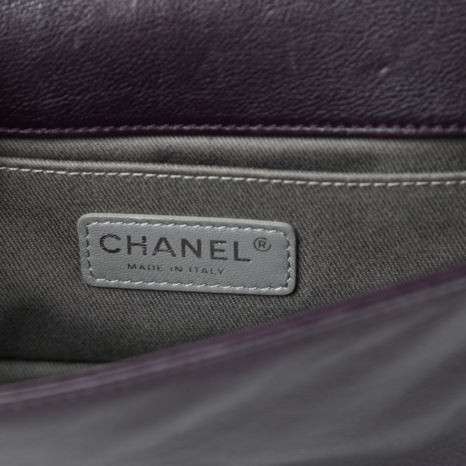 Chanel Calfskin Crystal Embossed Small Boy Flap Plum 7 of 15