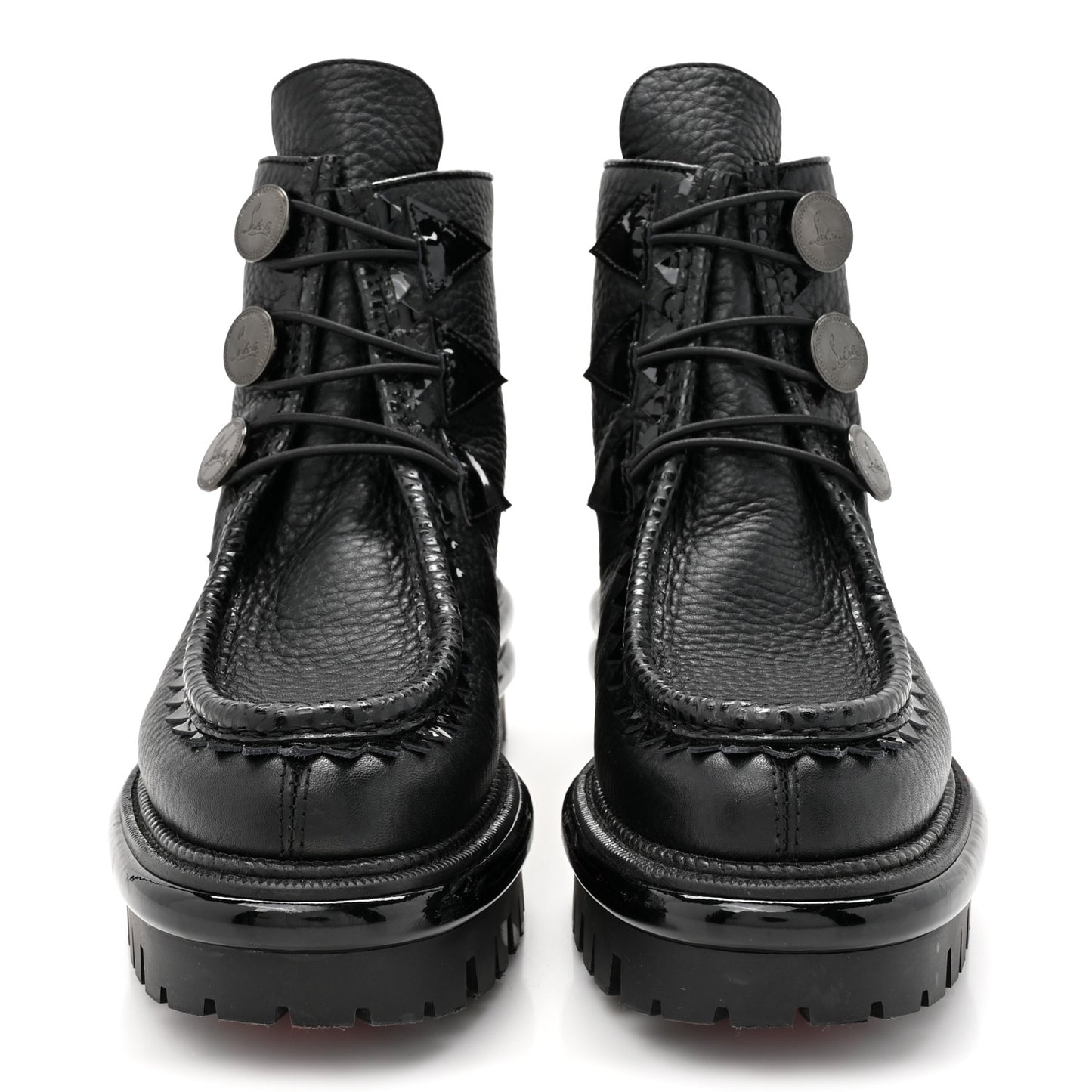 Grained Calfskin Pole Sweed Flat Boot 35.5 Black