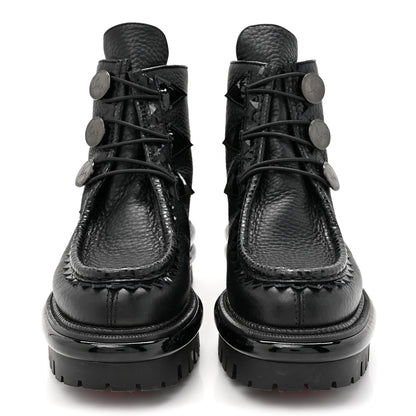 Christian Louboutin Grained Calfskin Pole Sweed Flat Boot 35.5 Black 2 of 10